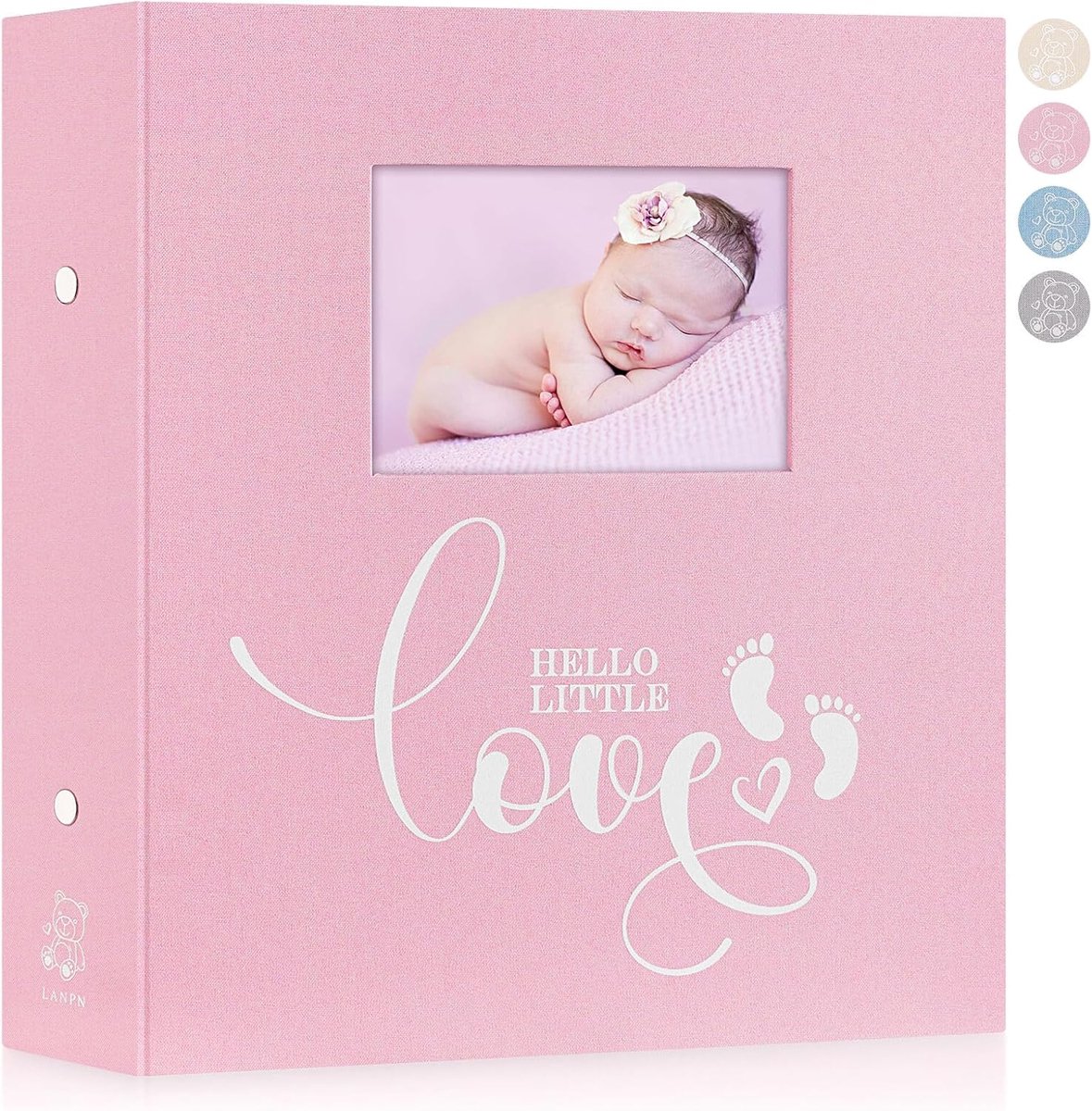 SnelShoppen - Baby Foto Album 4x6 - 600 Compartments - Leren Kaft - Geheugenboek voor Baby - 600 Foto's - Roze - Baby Shower Cadeau voor Jongens en Me