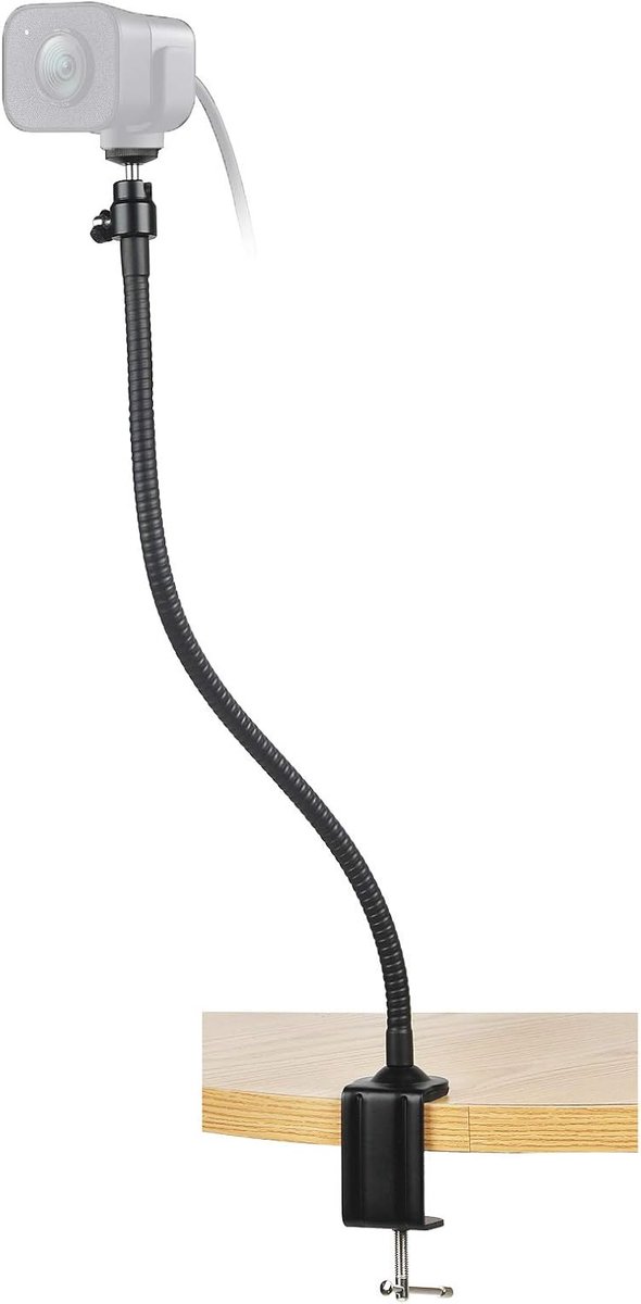 SnelShoppen - Flexibele Webcam Tripod 64 cm - Universele Mount voor Logitech StreamCam, C920, C922x, Brio 4K - Verstelbare Balhoofd Adapter