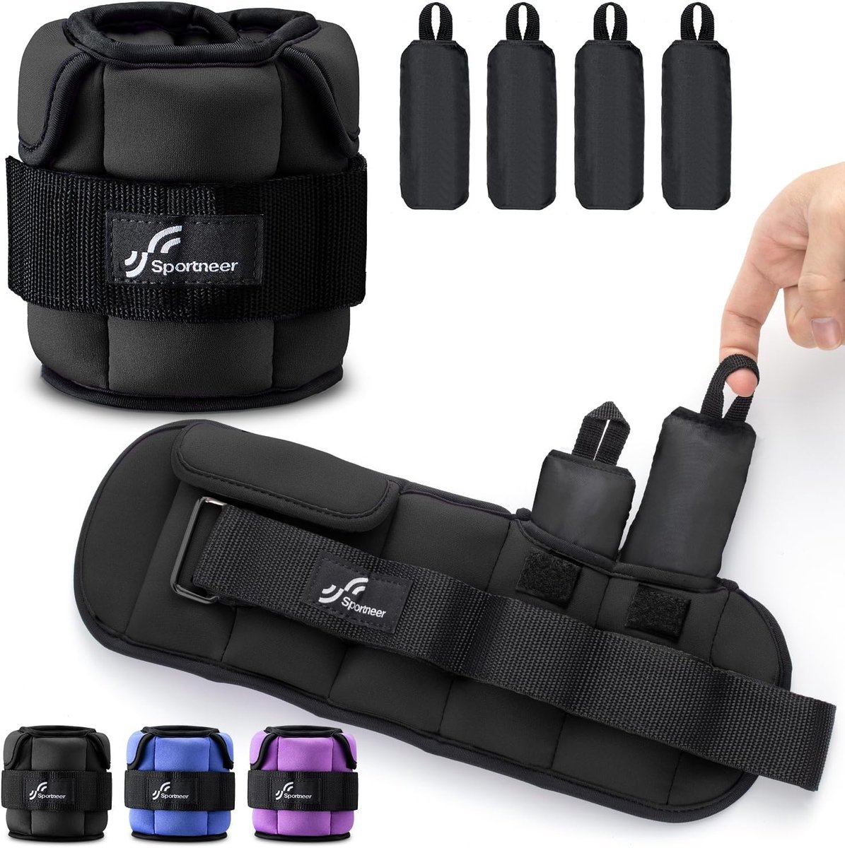 SnelShoppen - Verstelbare Enkel Gewichten - 0.5-2.3kg per Enkel - Ideaal voor Gym, Fitness en Workout - Verbeterde Gewicht Cuffs - Geschikt voor Thuis