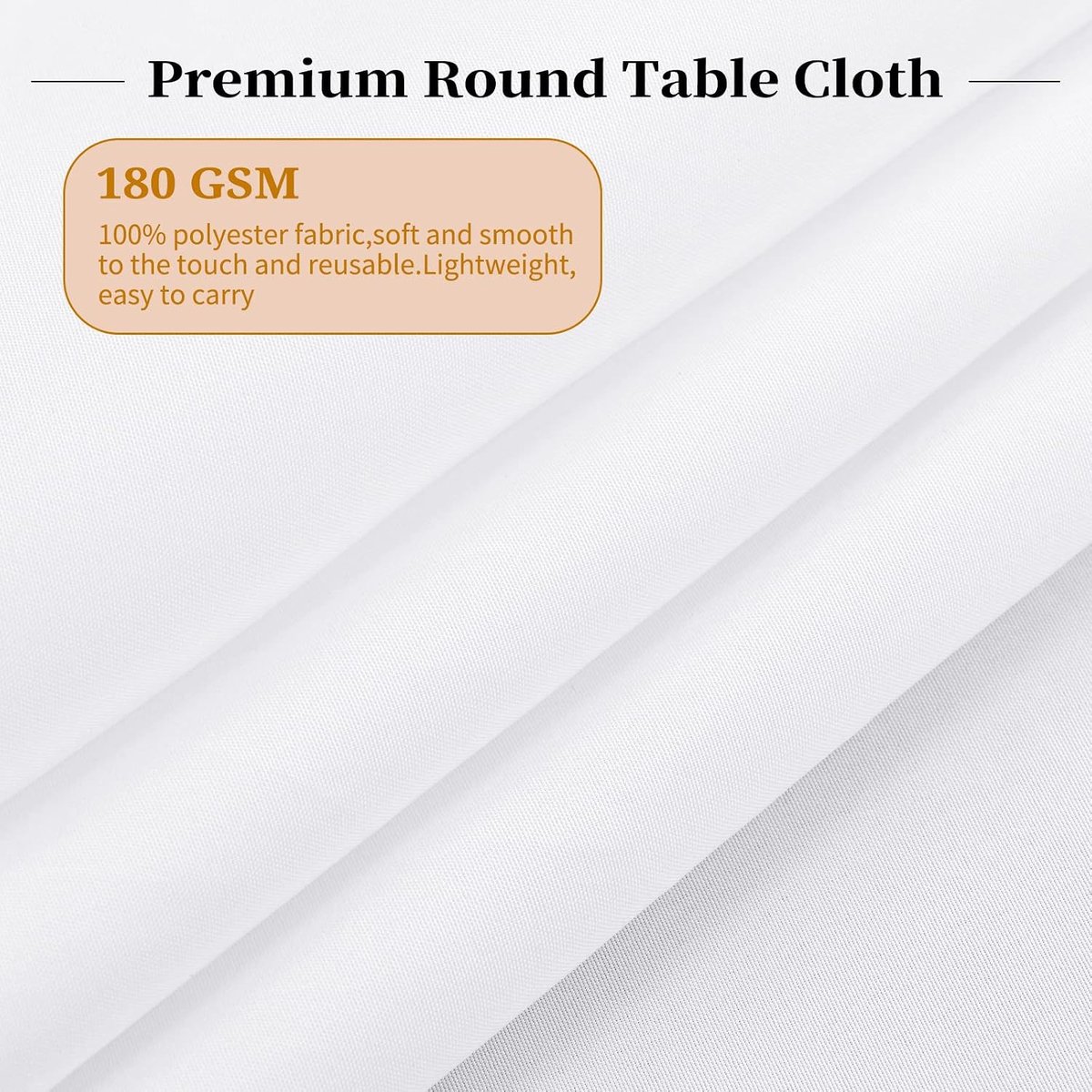 SnelShoppen - 6 Stuks Witte Ronde Tafelkleed 228cm - Vlekbestendig, Wasbaar Polyester - Ideaal voor Bruiloften, Verjaardagen, Feesten, Banketten, Eetk