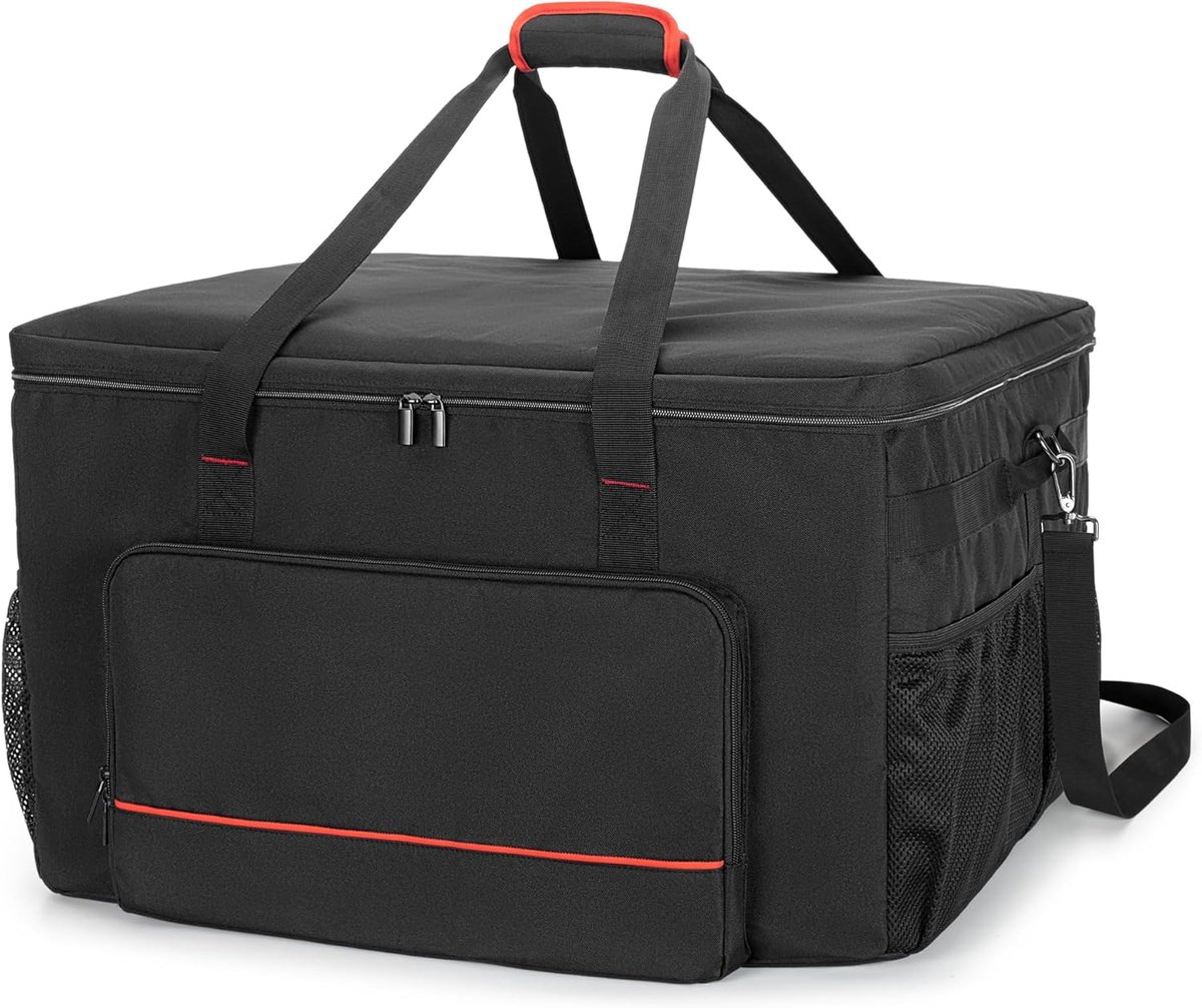 SnelShoppen - Grill Carrying Case voor Outdoor BBQ Grill & Smoker - Draagbare Grilltas met Meerdere Vakken - Zwart - Geschikt voor Ninja OG850 en OG95
