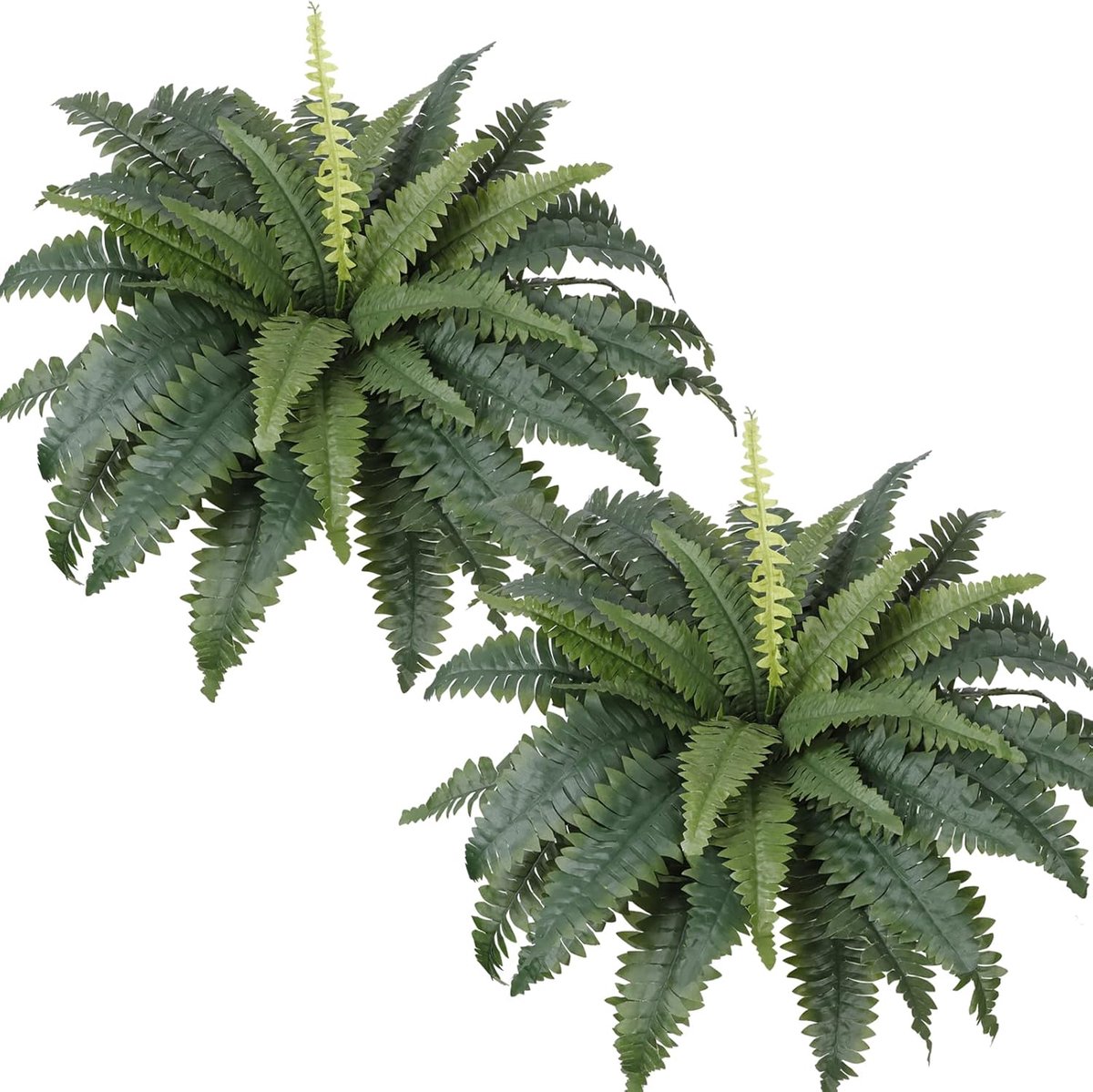 SnelShoppen - Pack van 2 Kunstplanten 58 cm UV Bestendig Kunstplanten voor Buiten, Tuin, Zwembad, Poort, Boston Varen, Groene Decoratie