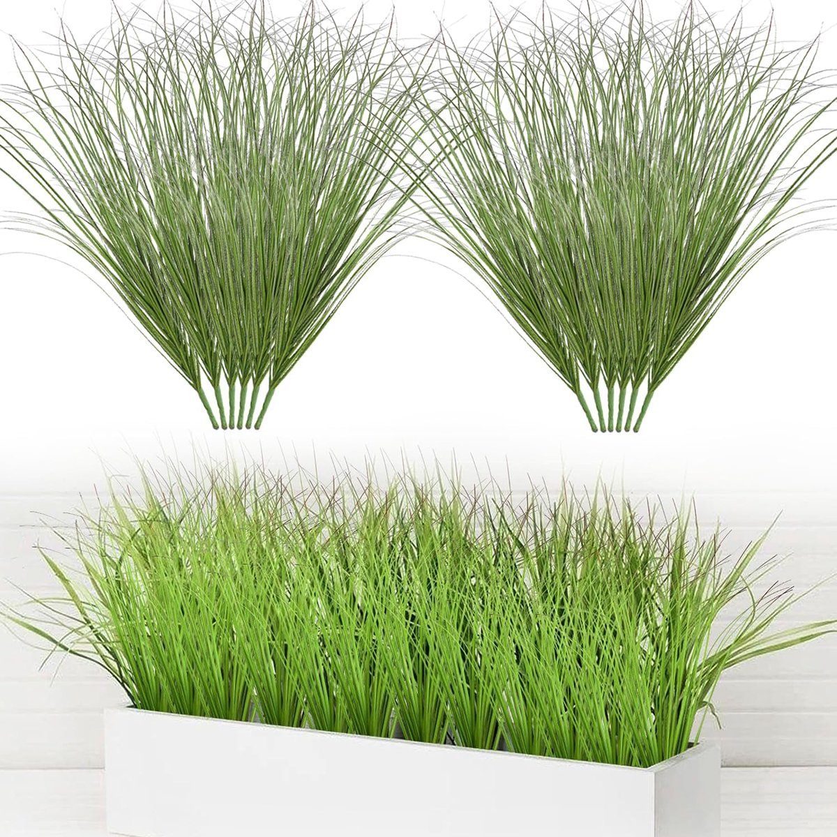 SnelShoppen - 12 Bundles Kunstplanten Buiten - Kunstgras Weerbestendig UV-bestendig - Herfst Balkon Planten - Voor Binnen, Buiten, Tuin, Kantoor, Deco
