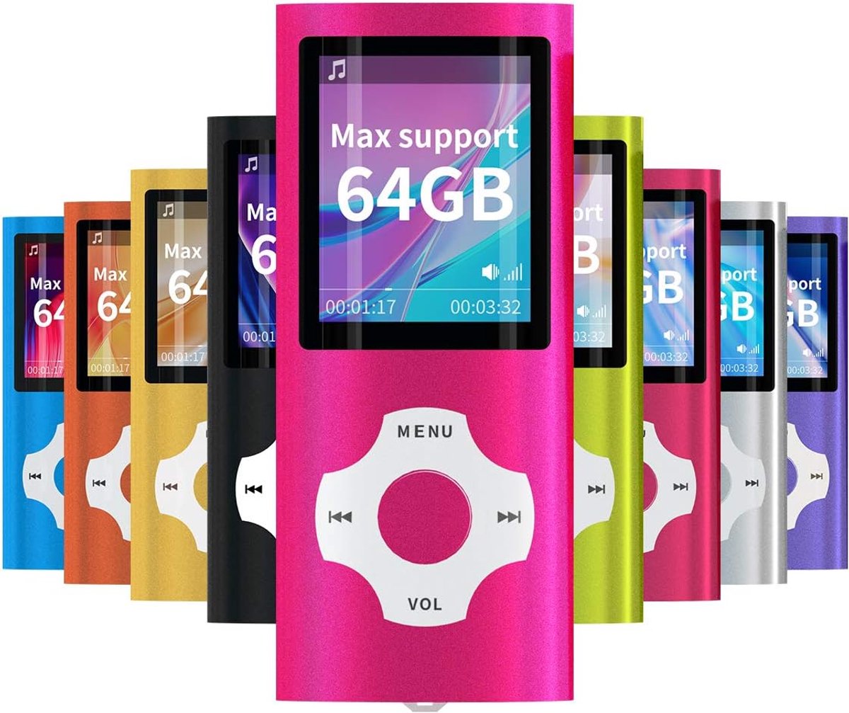 SnelShoppen - MP4/MP3 Draagbare Speler met 1.8 Inch LCD Scherm, Roze, Geheugenkaart Slot tot 128GB, Muziek Spelen, Card Reader Functie