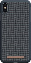 Nordic Elements Sif backcover voor Apple iPhone Xs Max -   Pied-de-poule zwart / antraciet textiel