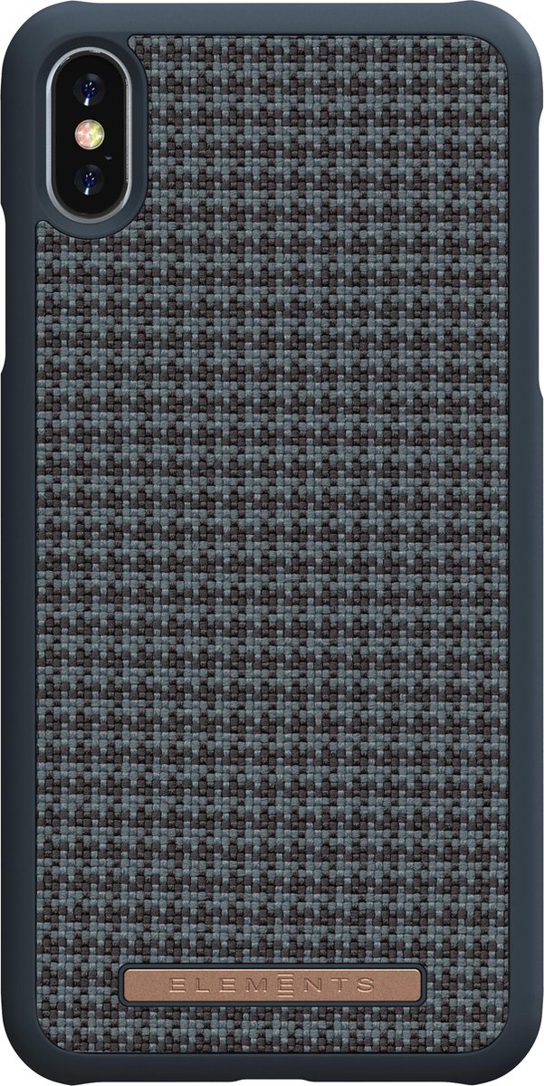 Nordic Elements Nordic Elements Sif backcover voor Apple iPhone Xs Max - Pied-de-poule zwart / antraciet textiel