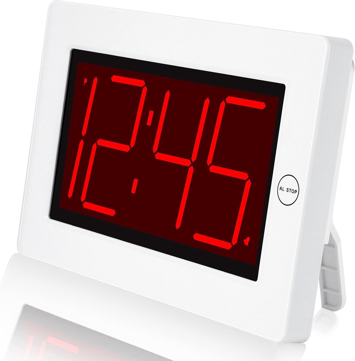 SnelShoppen - Digitale Wandklok met Alarm - Extra Grote 8 Inch Display - Duidelijke LED Cijfers - Ideaal voor Keuken en Slaapkamer - Batterij Aangedre