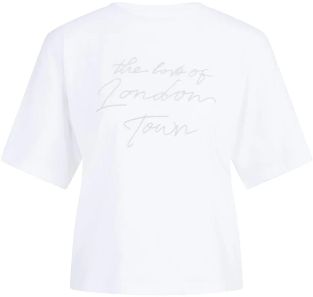 YAYA T.shirt met zachte flockprint en wijde mouwen blue grey dessin maat M