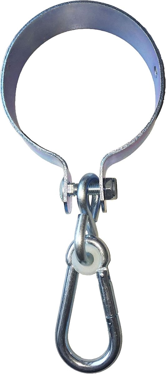 SnelShoppen - Cuffs met karabiner gegalvaniseerd, haak voor buizen of rond hout, set van 2 - 120 mm, veelzijdig gebruik voor tuin, camping en klussen