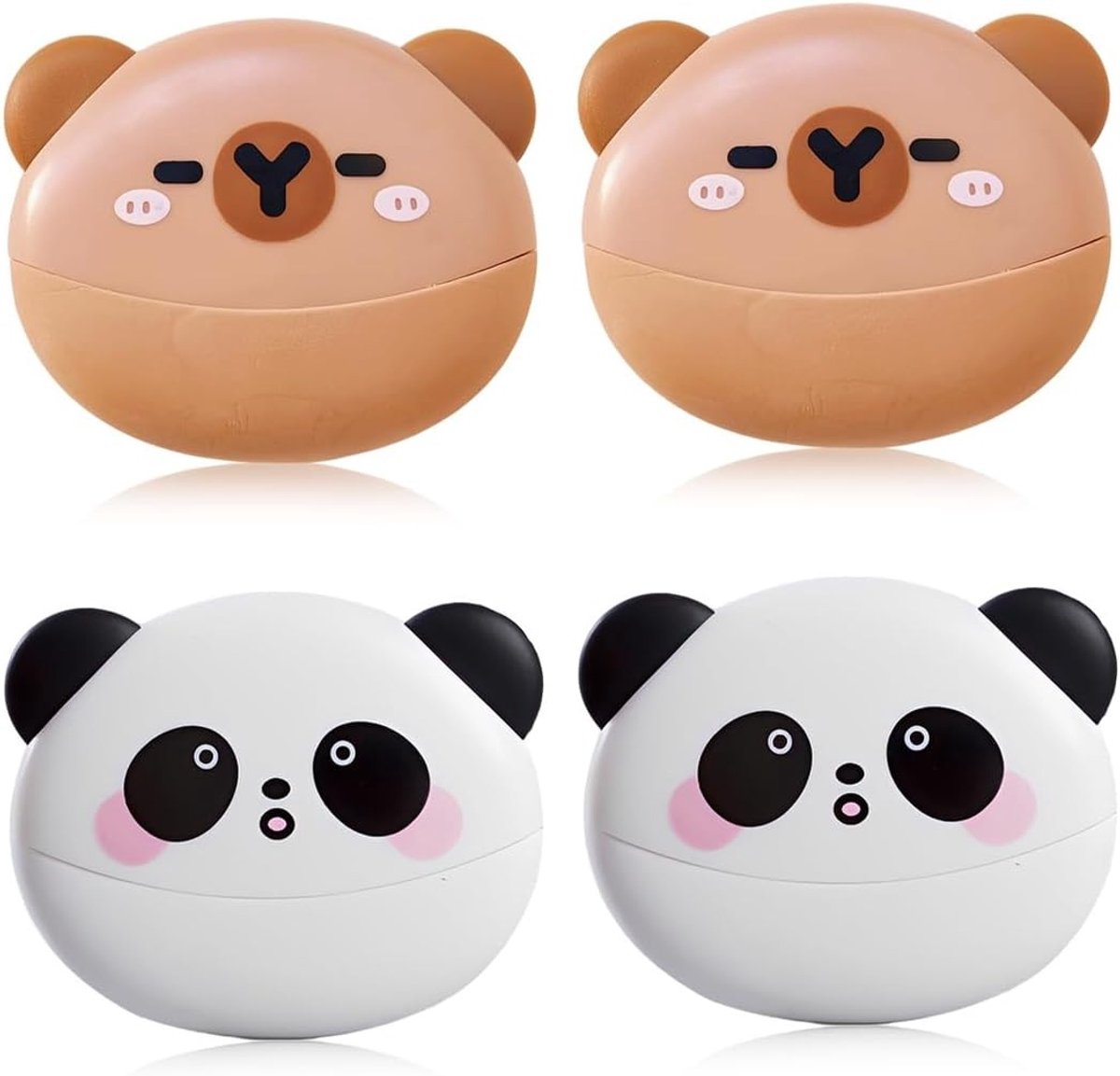 Set van 4 Schattige Panda en Capybara Gum - Kawaii Gummetjes en Vulpotloodgummen voor Creatieve Projecten en Schoolgebruik