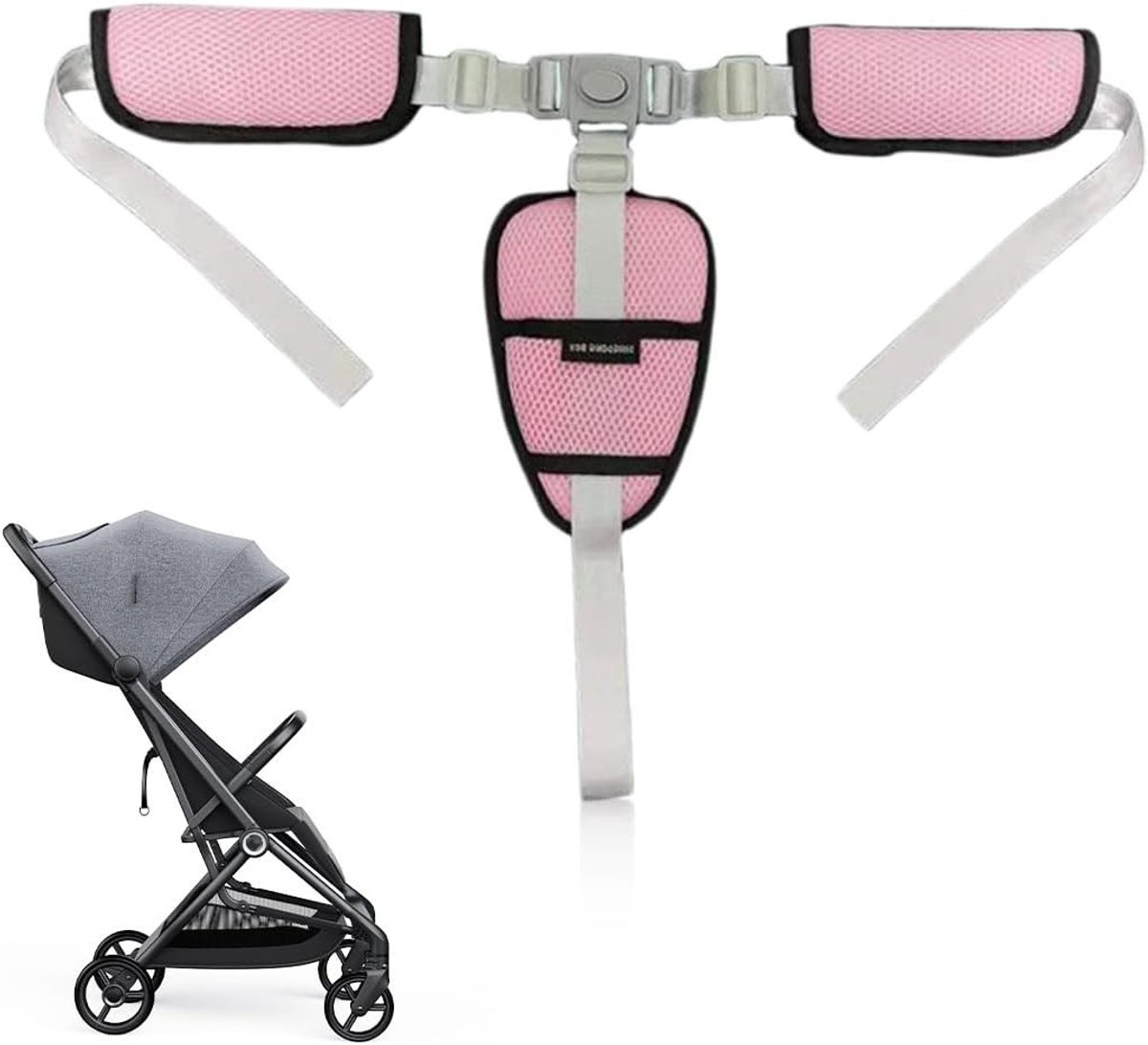 Veilige 3-Punts Veiligheidsgordel voor Kinderwagens en Hoogstoelen, Verstelbare en Multifunctionele Bevestigingsriemen voor Kinderen