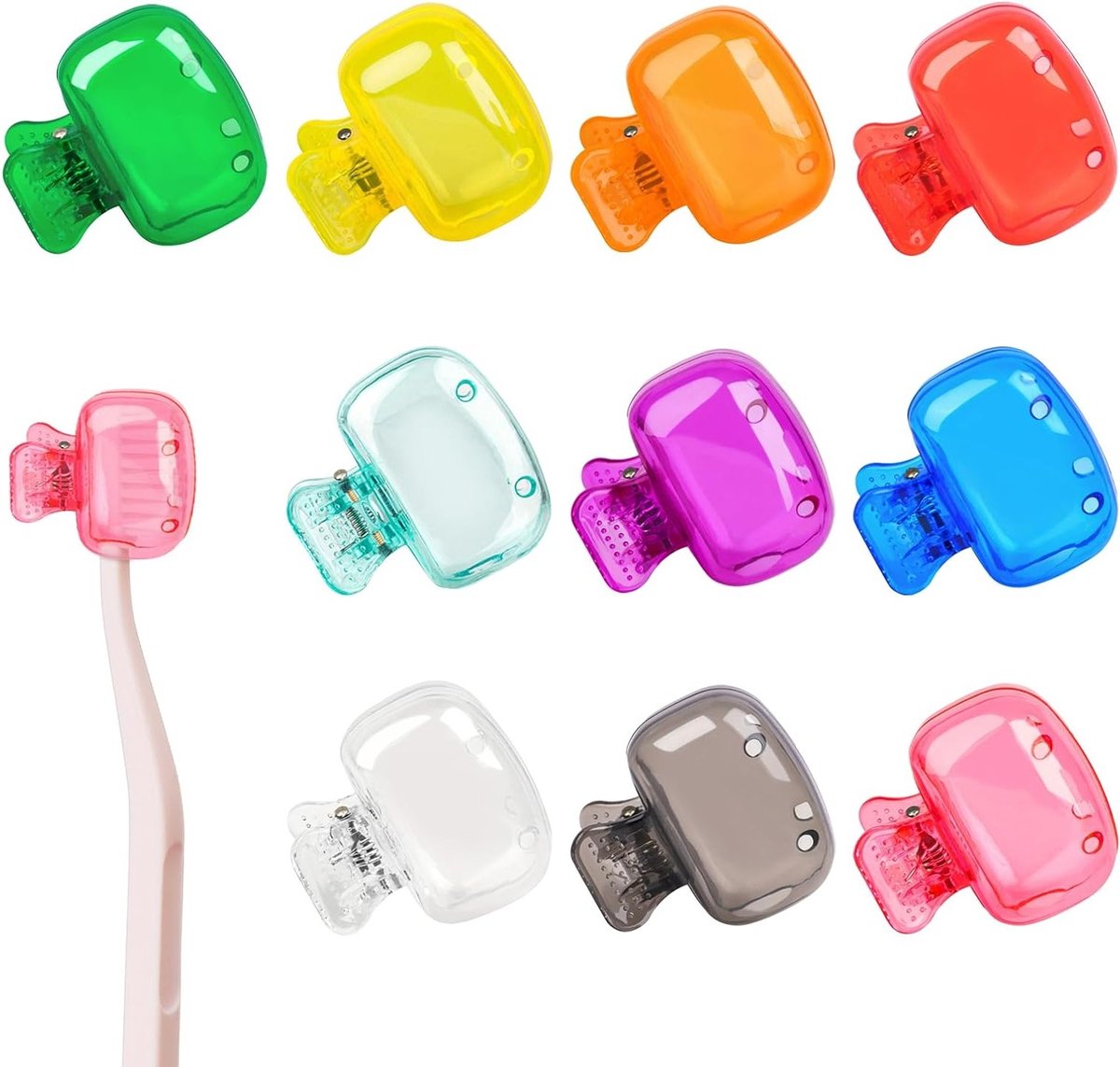 Tandenborstel Covers - Beschermkapjes Tandenborstel - Reizen en Hygiëne - Veelzijdige Kleuren - 10 Stuks - Multicolor