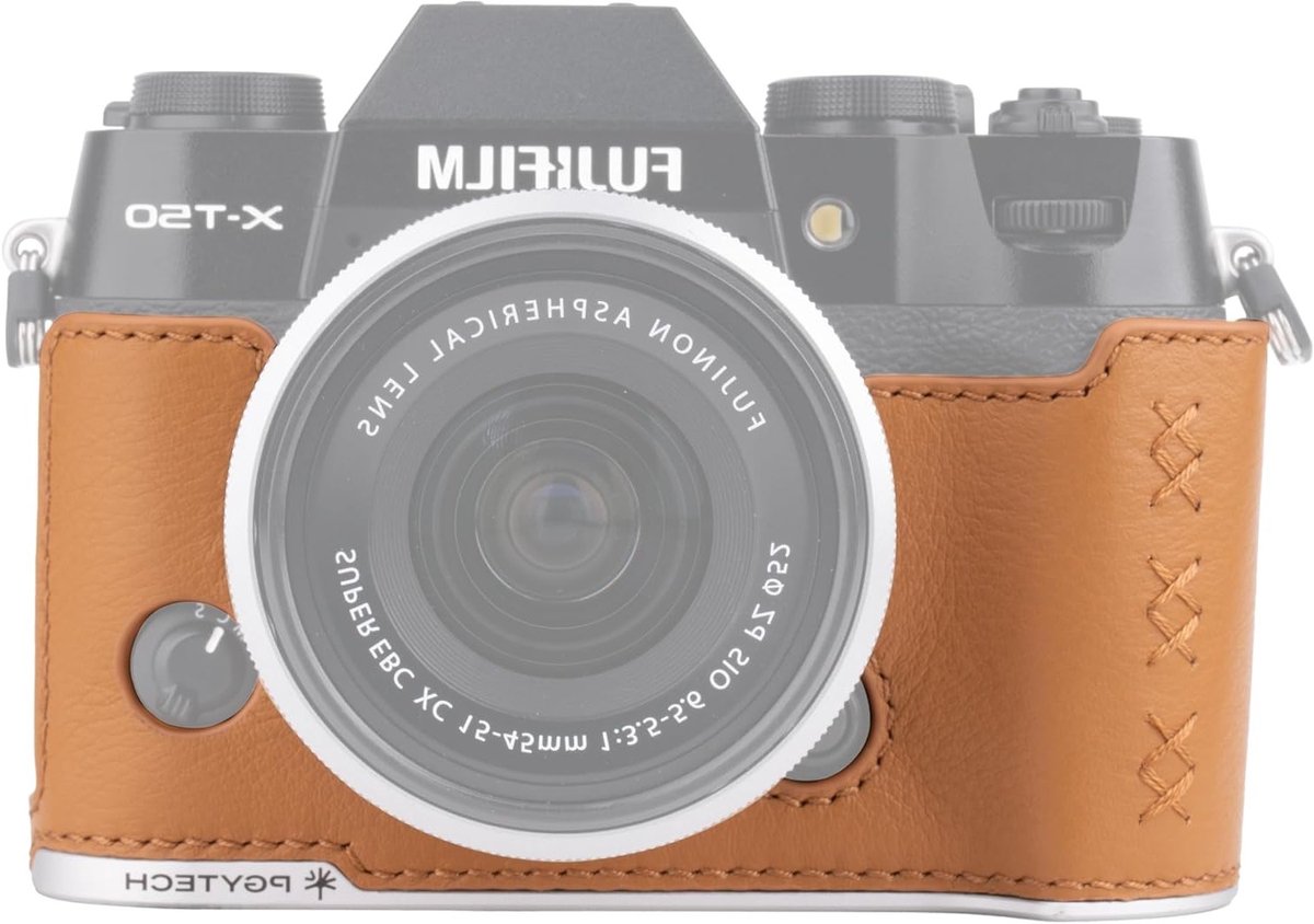 Lederen cameratas voor Fujifilm X-T50 - Bescherming, Stijl en Functionaliteit voor Fotografie