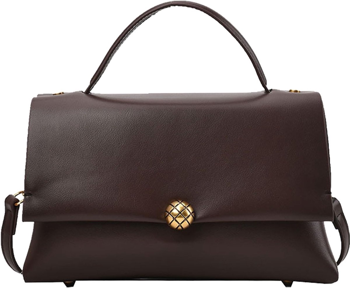 Elegante Dames Handtas, Medium Shopper en Schoudertas, Bruine Tas voor Zakelijk, Vrije Tijd en Winkelen, Duurzaam Leer en Stijlvol Ontwerp