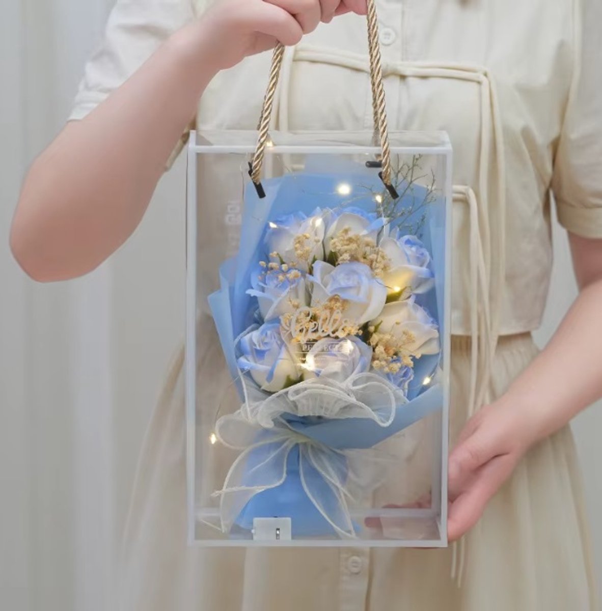ZEEP Bloemen geschenkverpakking best wishes inclusief verlichting