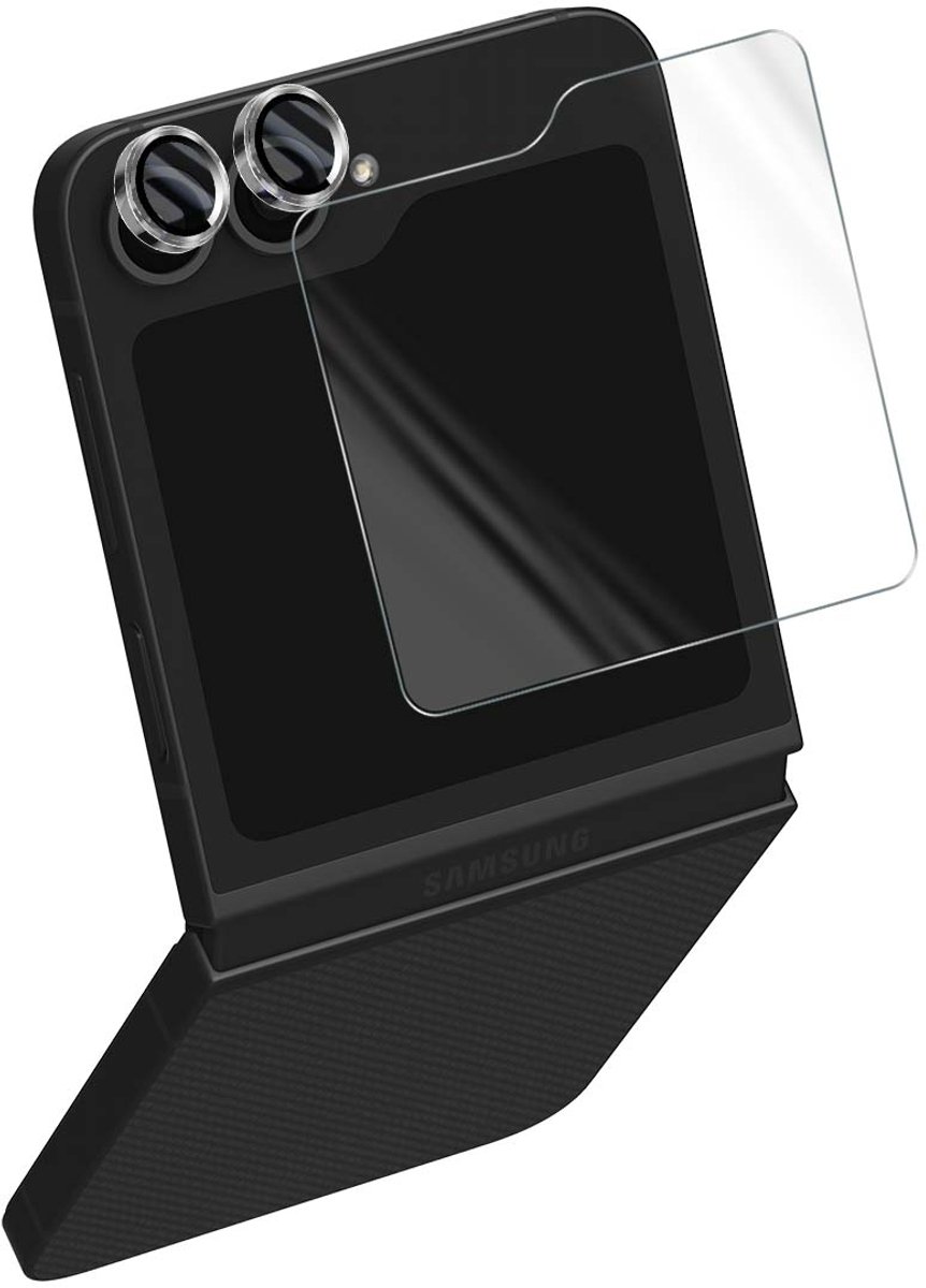 Force Case, Screenprotector Pack 2 Camera Glas geschikt voor Galaxy Z Flip 6 Antishock 9H+, Transparant