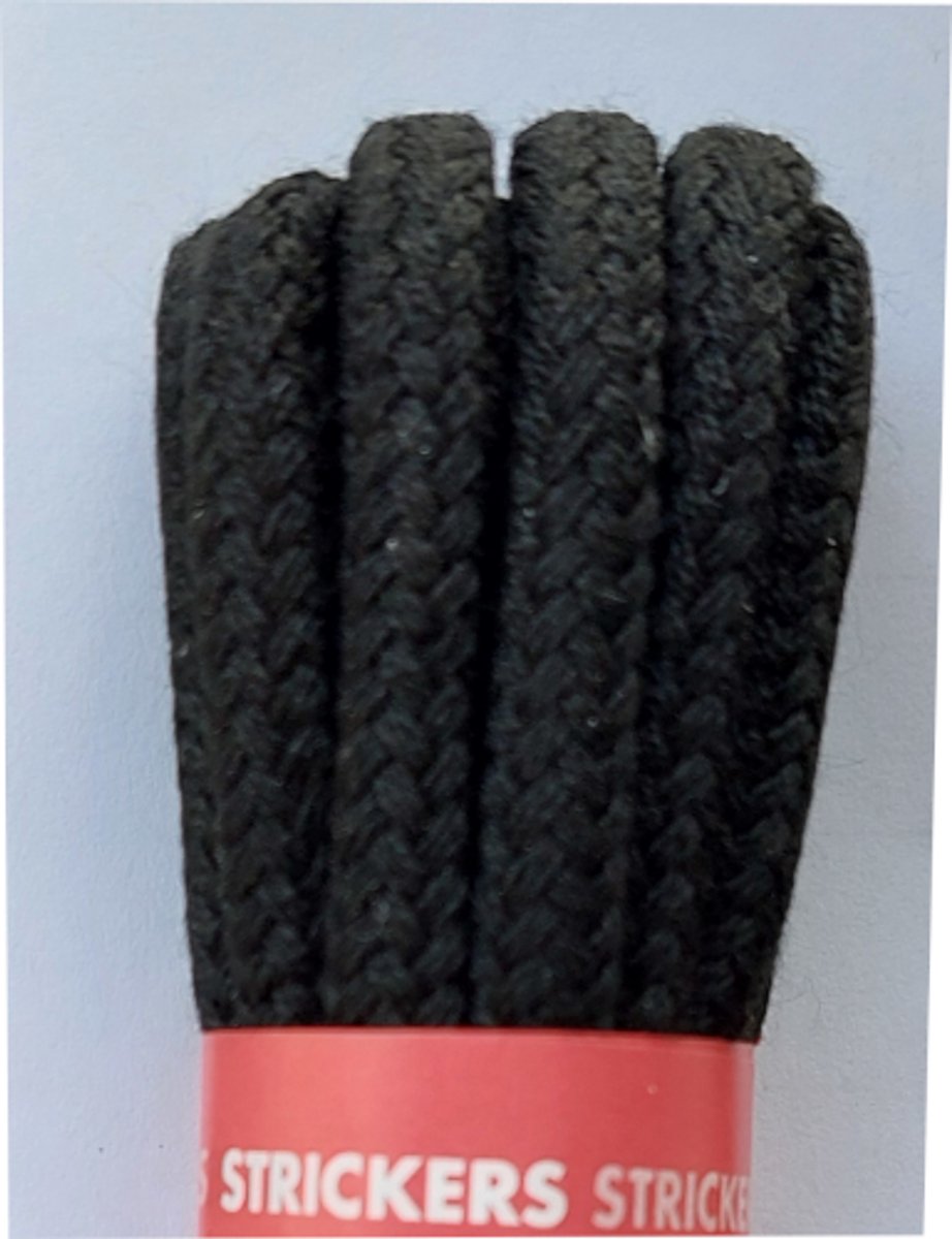 Strickers Veter - Zwart - Extra Dik Rond - Lengte 150 cm - Dikte 5,5 mm - Schoenveter