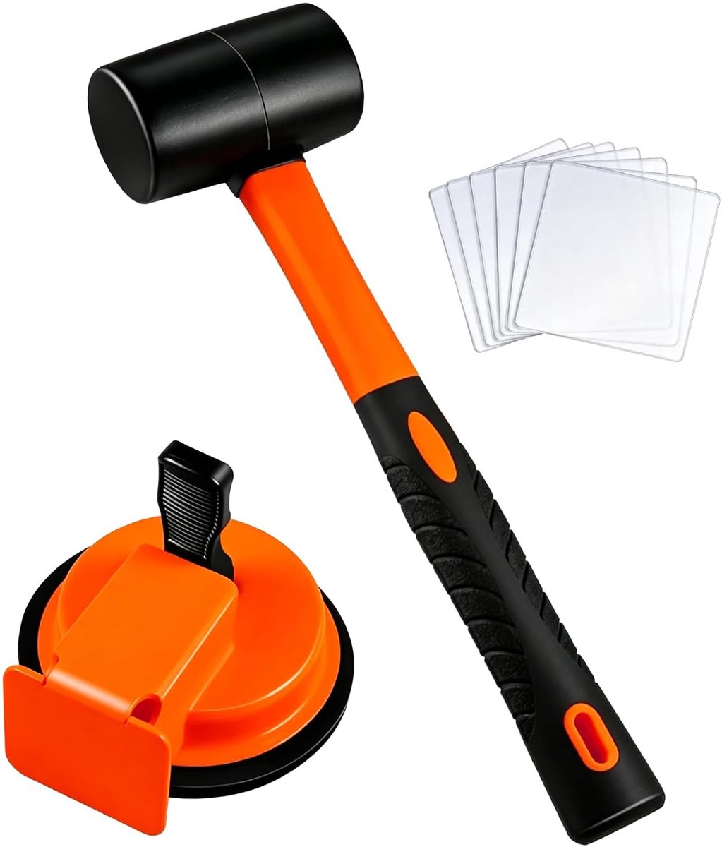 SnelShoppen - Professionele Vloervoegreparatieset met Aluminiumlegering Gereedschap, Vacuümzuignap, Rubber Hamer en 6 Zelfklevende Pads voor Vloeronde