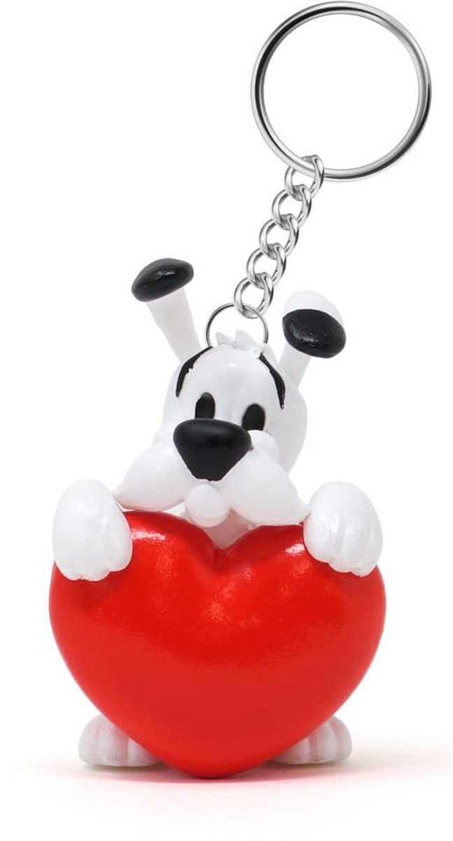 Idefix sleutelhanger met rood hart - 6 cm