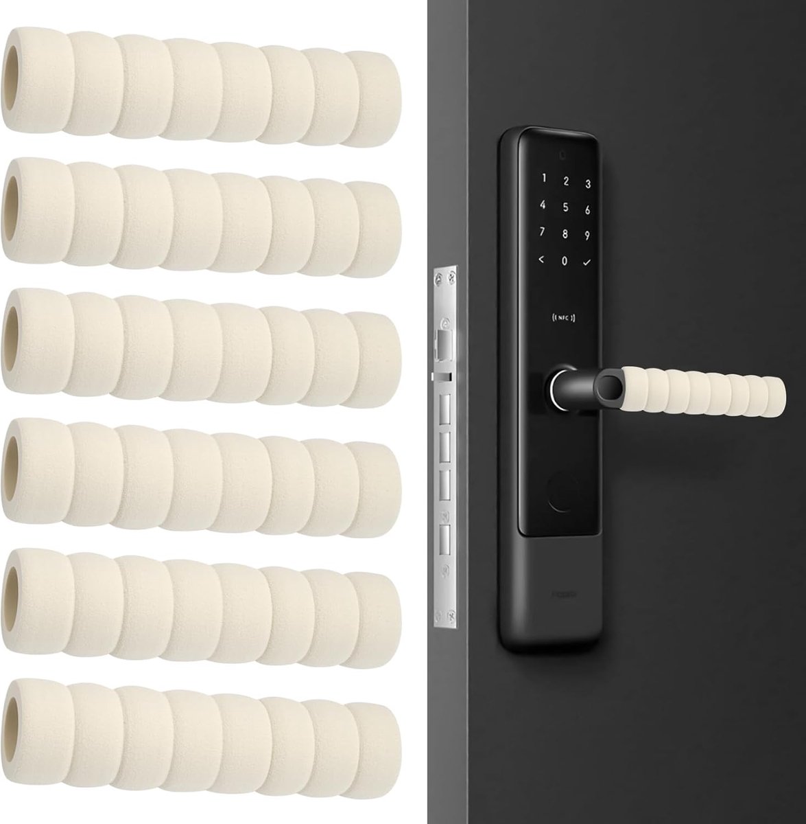 SnelShoppen - 6 Pcs Deurknop Covers Anti-Statisch, Beschermhoes Deurgrepen, Zachte Foam Handgrepen, Anti-Collisie Deurknop Bescherming, EVA Materiaal,