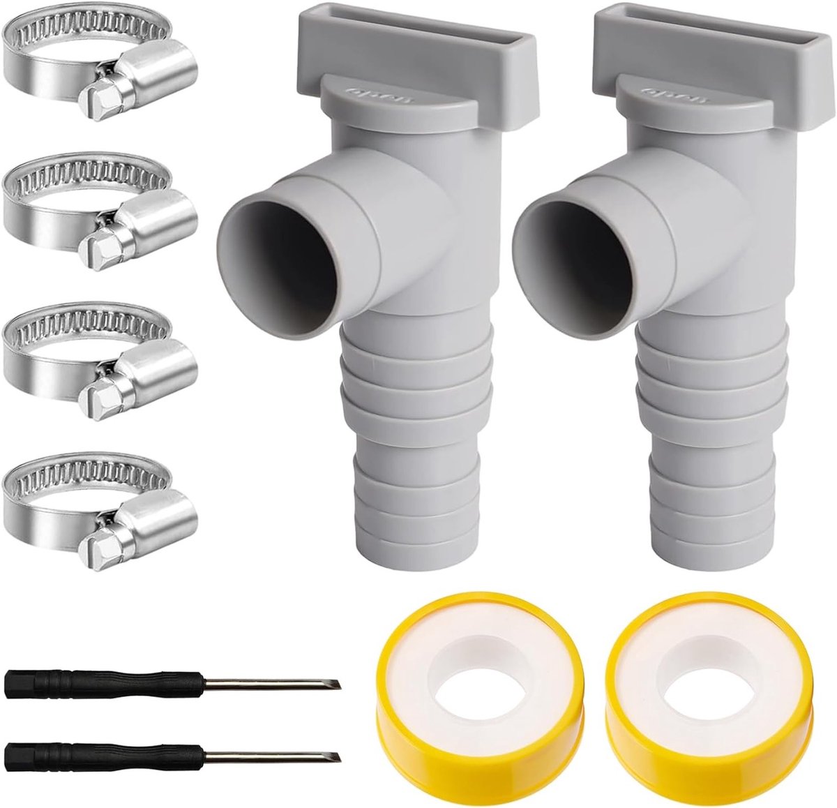 Pool afsluitkraan 32 mm/38 mm - robuust - universele aansluiting - eenvoudig onderhoud - ShopVlot