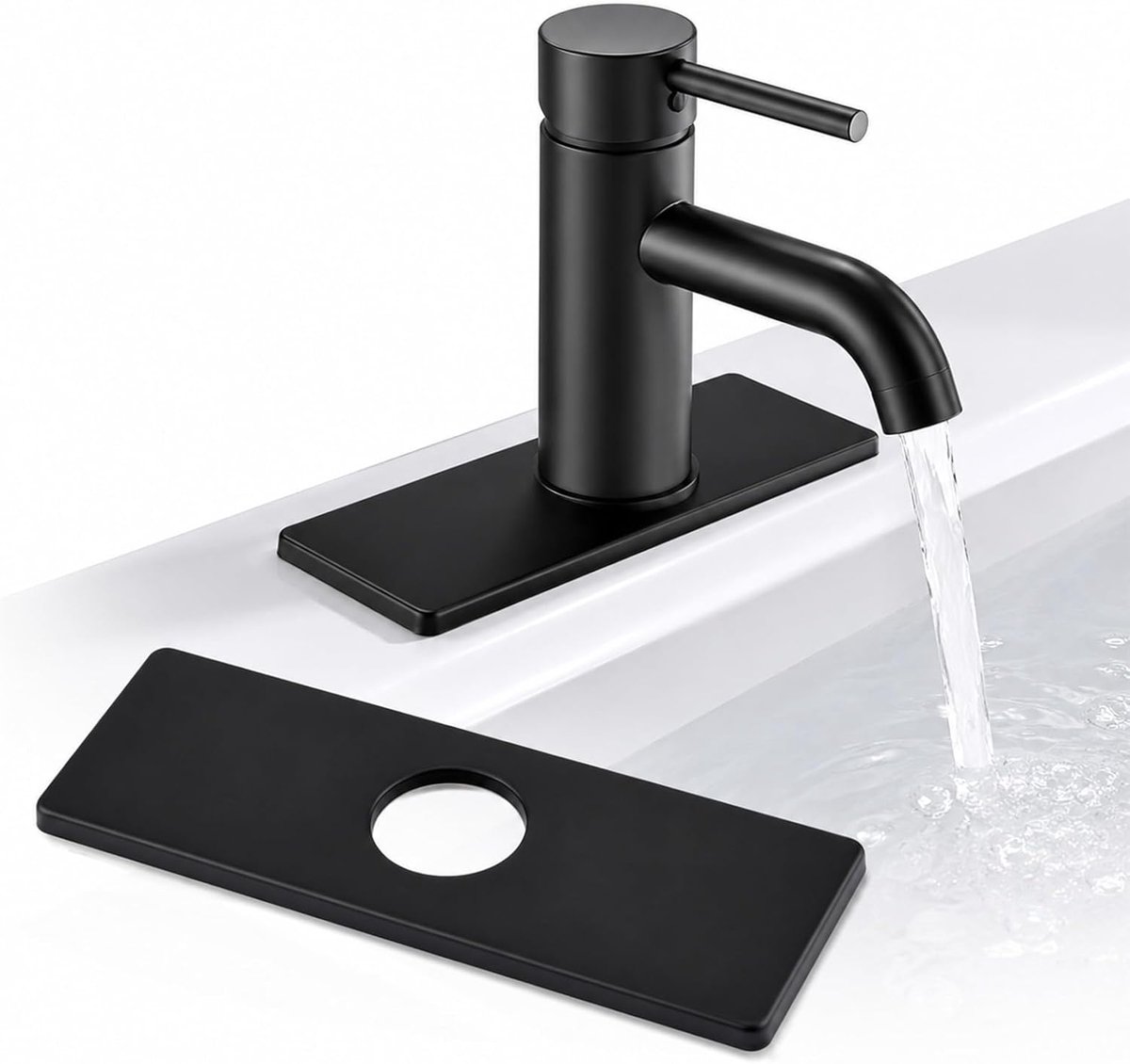 SnelShoppen - RVS Kraan Dekplaat - Enkele Gaatjes 16 x 6.5cm - Perfect voor Keuken en Badkamer - Roestvrij Staal - Duurzaam en Slijtvast