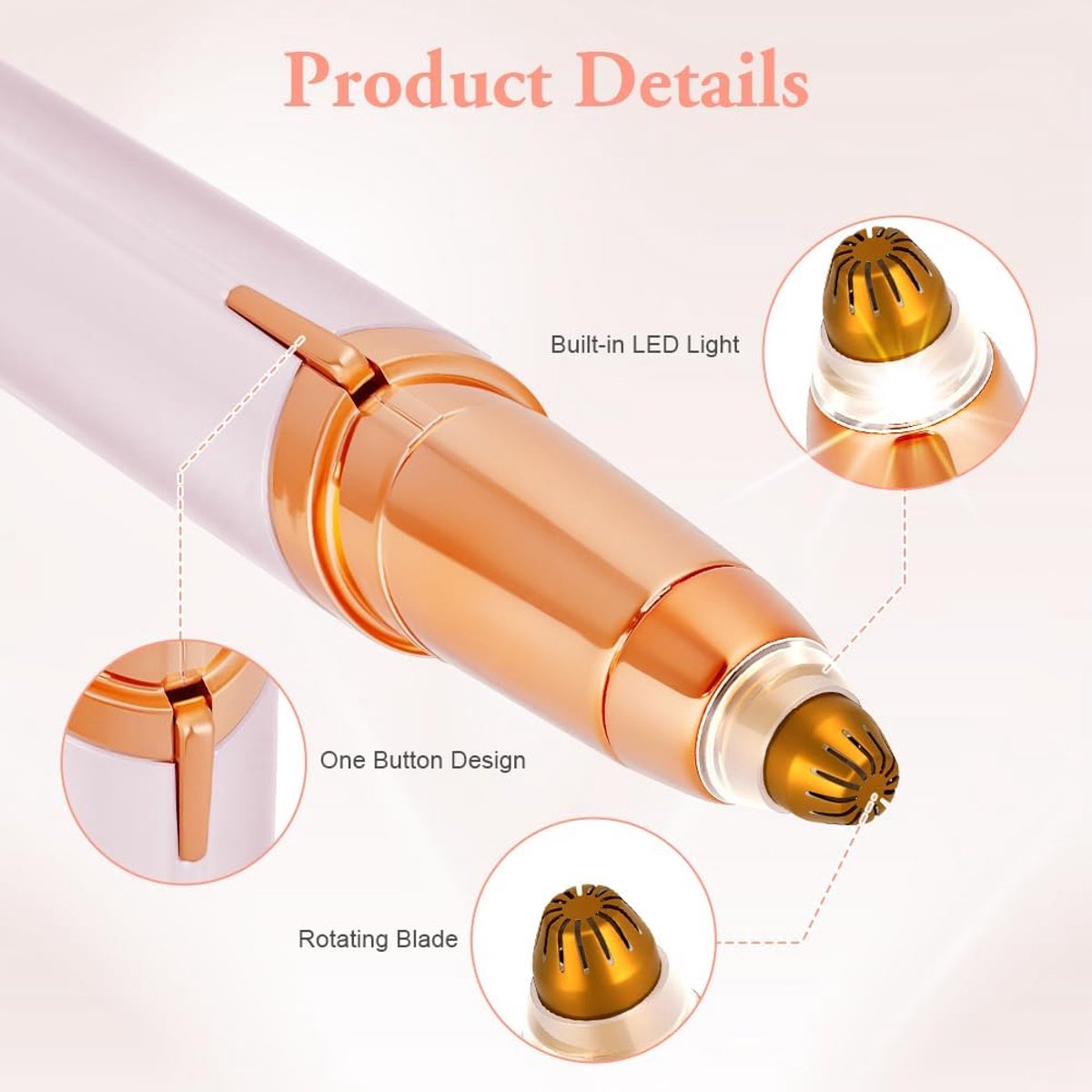 SnelShoppen - Eyebrow Trimmer Dames - Oplaadbare Pijnloze Elektrische Wenkbrauwschaar - Gezichts- en Lippenhaarverwijderaar - Draagbaar en Compact - R