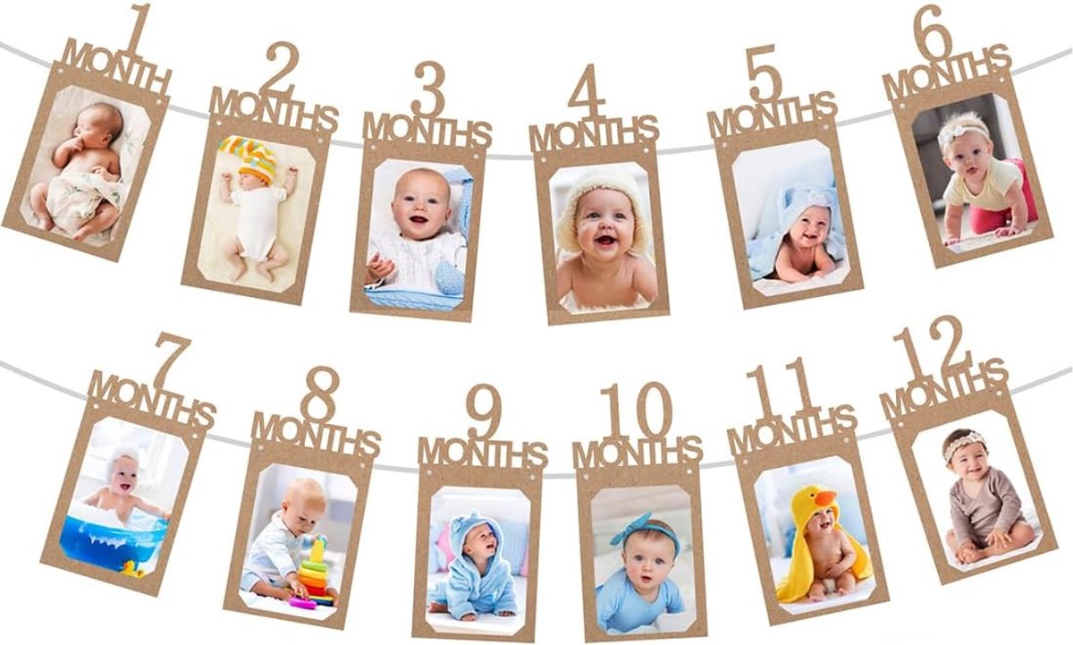 Feestdecoratie 1e Verjaardag | Slinger voor 1 tot 12 Maanden | Jongens en Meisjes