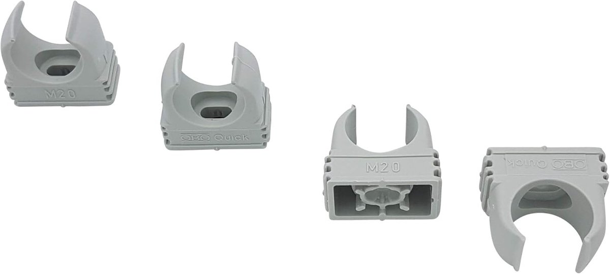 SnelShoppen - 50x M20 Quick Clamps - Buisklemmen - Interconnectable Grijs | Zelfsluitende Klemmen voor 20 mm Buizen, Duurzaam Kunststof, Lichtgrijs, P