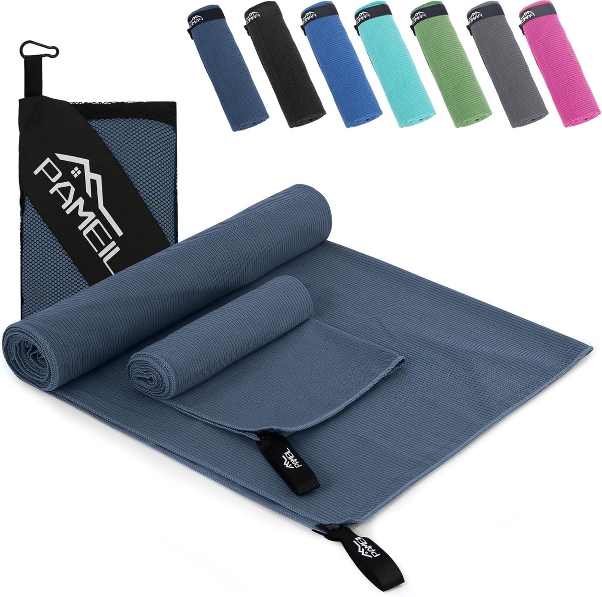 SnelShoppen - Microfibre Handdoeken Set 2 Stuks - Groot Badhanddoek 160x80cm + Klein Handdoek 80x40cm - Compact en Sneldrogend Sport- en Reis Handdoek