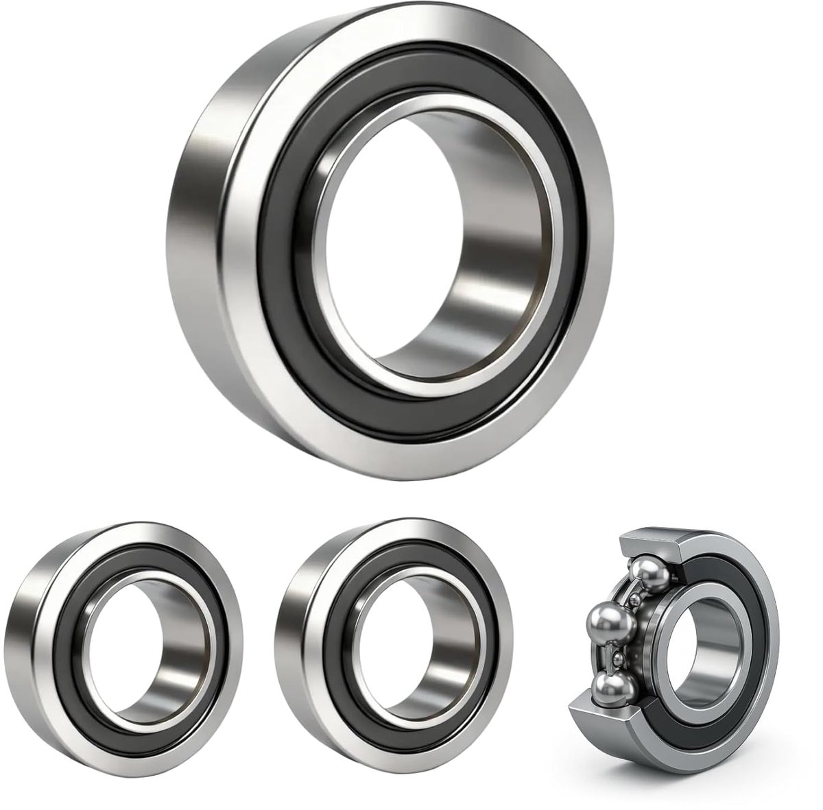 SnelShoppen - F6003 Kogellagers 20x35x11mm Hoogwaardige Dubbelzijdige Rubber Seals voor Tuin, Tuinmachines, Karretjes, Trailers en Industrie