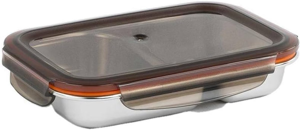 SnelShoppen - RVS Magnetronbestendige Bewaarbox 700 ml met Deksel en Kom - Ideaal voor Keuken, Camping en Feestjes