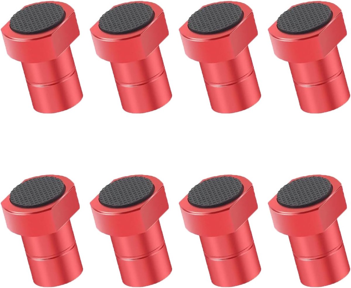 SnelShoppen - 8 Stuks 20mm Aluminium Tafelhonden Accessoires voor Houtbewerking - Antislip MFT Tafel Stopper voor Werkbank - Rood