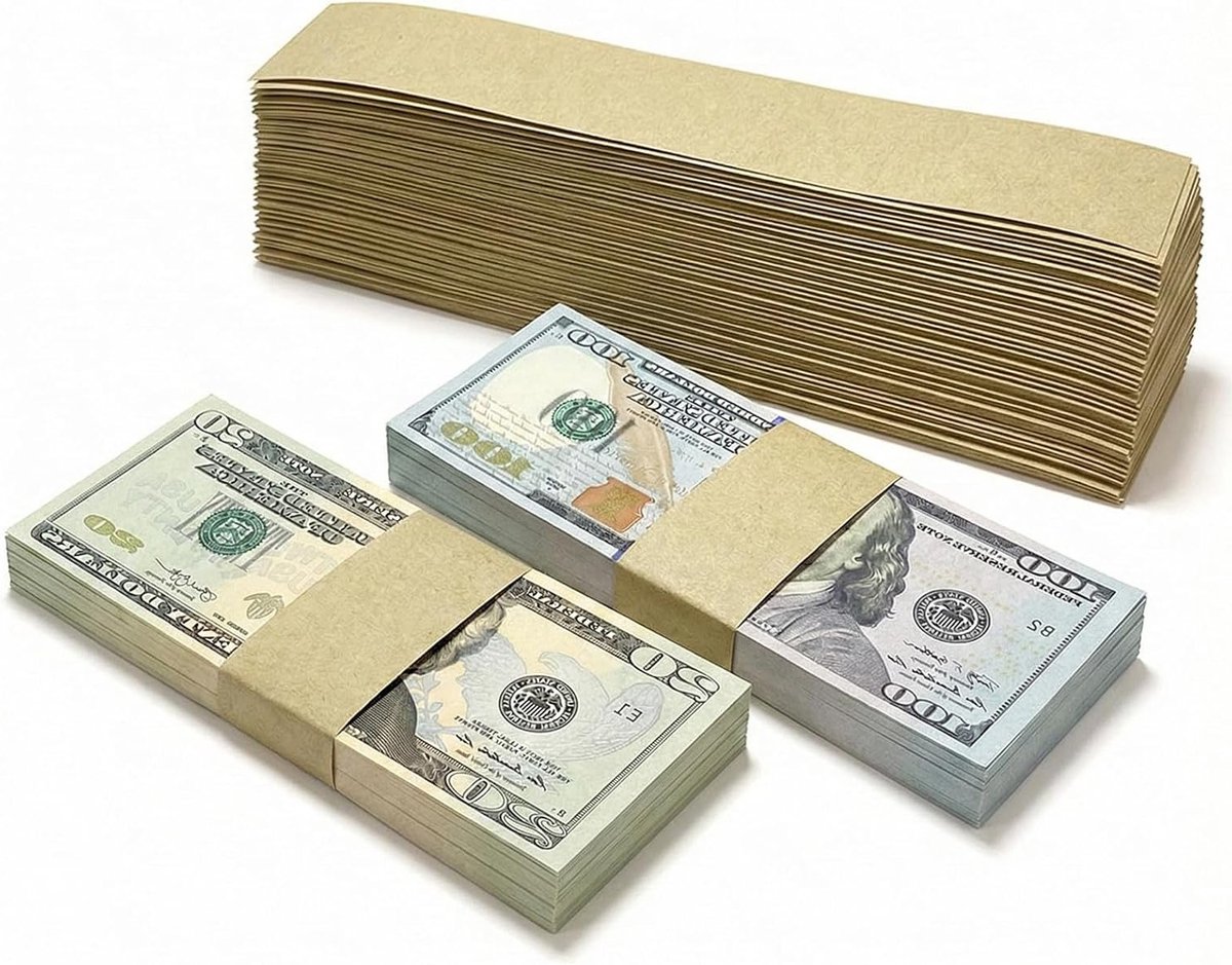 200 Stuks Zelfklevende Bankbiljetbandjes voor het Organiseren van Geld, Munten en Biljetten