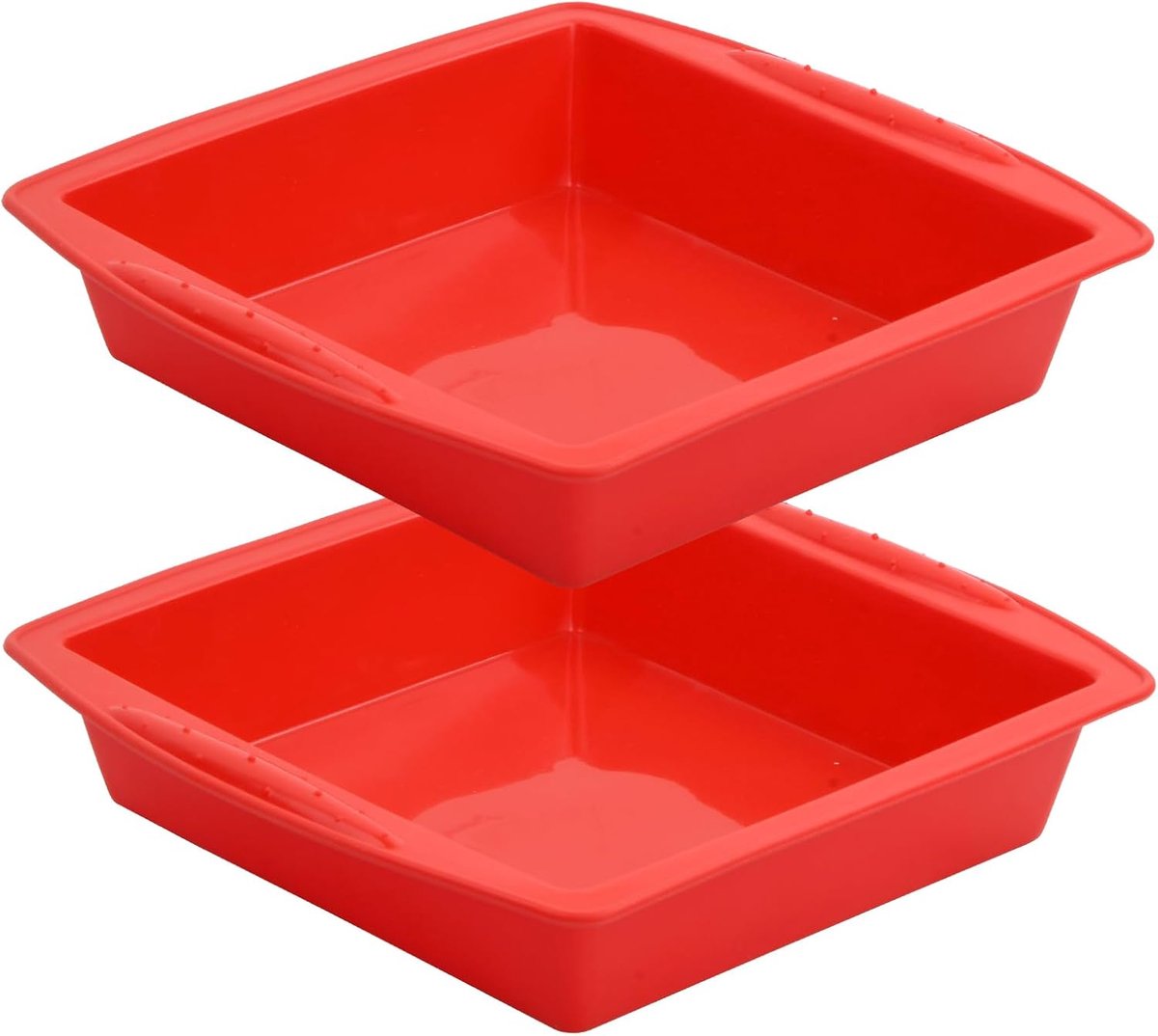 SnelShoppen - 2 Stuks Siliconen Bakvormen, Vierkante Silicone Anti-aanbak Bakmallen, Herbruikbare Bakvormen voor Taart, Gebak, Feest - 26 x 24 x 6 cm