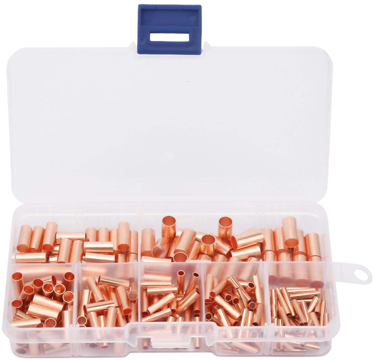 Thijox - 250 stuks Rood Koperen Verbindingsbuis GT1-6 mm, Tussenliggende Draadverbinding Buisconnector, Compact en Praktisch voor AC/DC Elektrische Aa