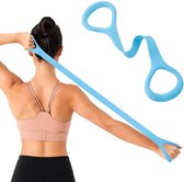 Siliconen Sport Stretch Band I Weerstandsband I Fitness Elastiek I Rekbare Sportband I Voor Yoga, Pilates & Krachttraining I Blauw