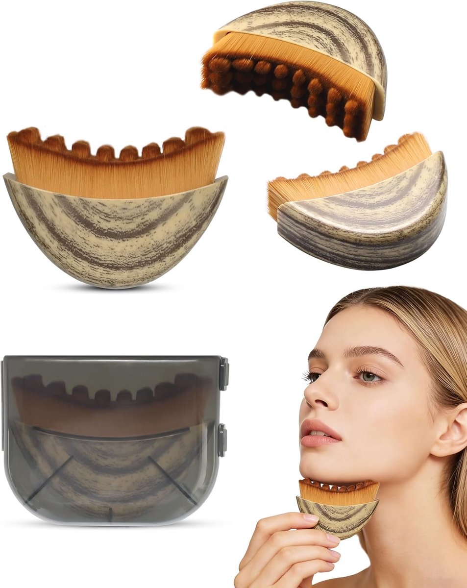 Thijox - Lymfemassageborstel Gezichtscontour - Ergonomisch Gezichtsmassageapparaat voor Kin en Kaaklijn - Ultralichte Huidvriendelijke Borstel met Zac