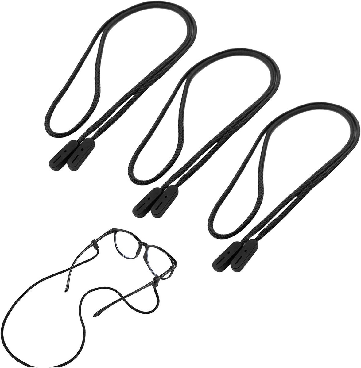 Universele Brilband voor Sportbrillen, 3-delige Niet-Slip Brilhouder, Verstelbare Kraagkoord voor Kinderen en Volwassenen, Ideaal voor Actieve Lifestyles
