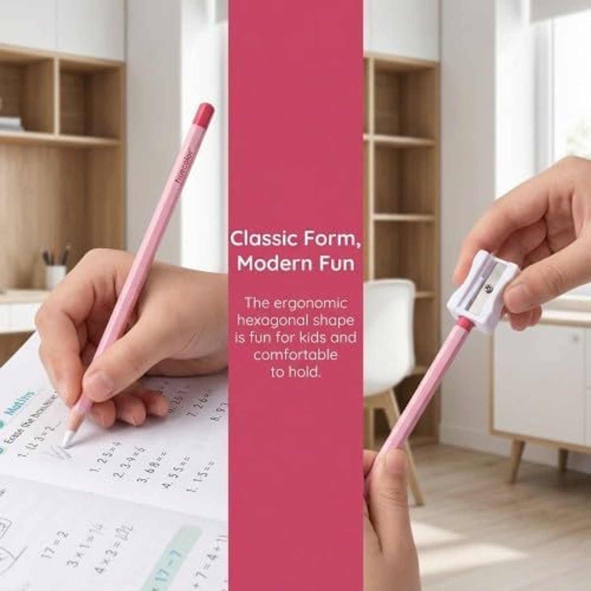 SnelShoppen - 12 stuks potloodvorm gum met puntenslijper, ergonomische gum pen grip, wispotlood, precisiegum voor tekenen, studie, kantoor, kleurrijke