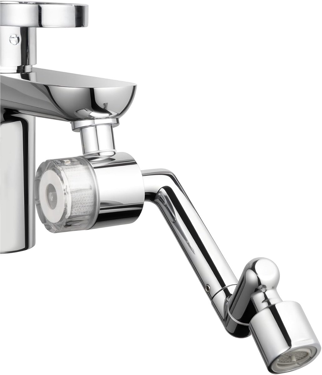 SnelShoppen - Swivel Faucet Attachment Extension 1440 Degree Multifunctionele Rotating Kraan Accessoire met Adapter voor Keuken en Badkamer