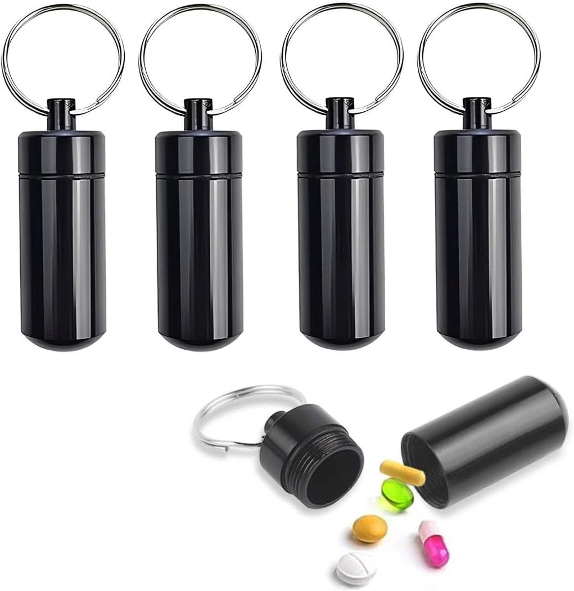 SnelShoppen - Pack van 4 Aanpasbare Adreslabels voor Honden, Katten en Puppies - Waterproof en Antiverlies Etiketten voor Dierenhalsband - Zwart