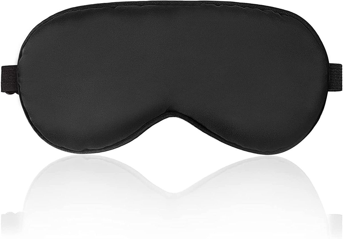 SnelShoppen - Silk Sleeping Mask voor Volwassenen, Verstelbare Strap, Zacht en Ademend, Ideaal voor Zijslapers, Zwart, Perfect voor Thuis en Reizen