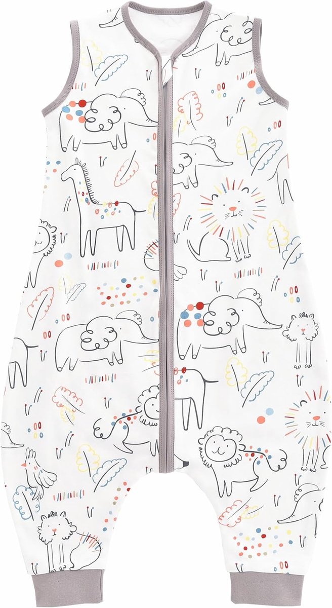 Thijox - Babyslaapzak Zomer 0,5 TOG - 100% Katoen - Met Voeten - Ruim Ontwerp - Zomerslaapzak voor Jongens en Meisjes - Geluksdieren - 100 cm - 1 Stuk