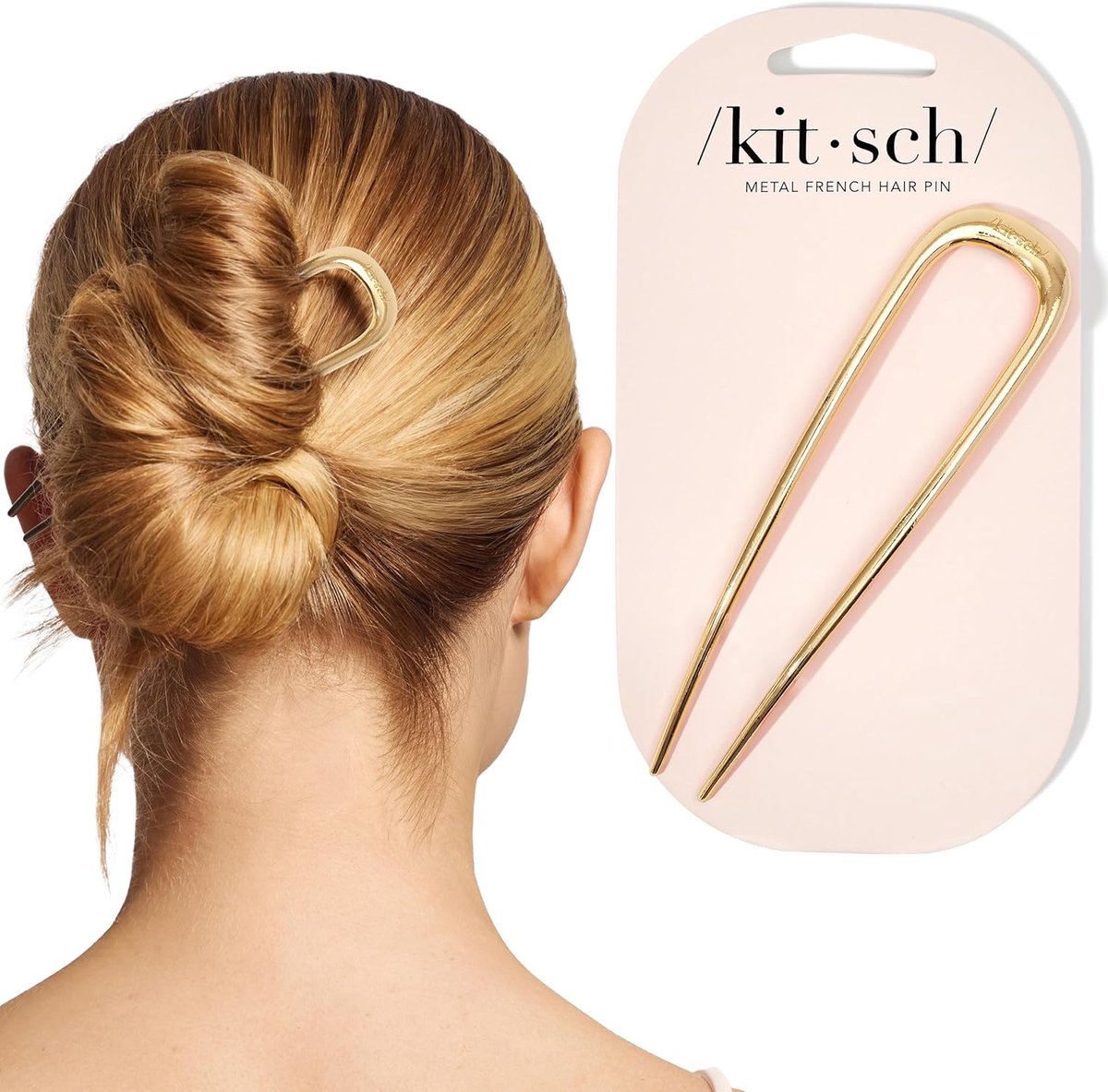 Thijox - Kitsch Metalen Franse Haarspeld voor Vrouwen - Gouden Haarvork voor Eenvoudige en Elegante Kapsels - 1 Stuk voor Lange en Dikke Haren