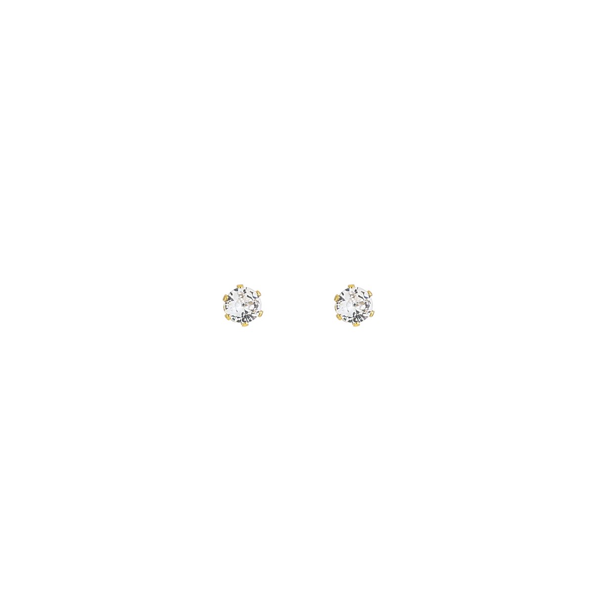 Stainless Steel Strass Studs – Klassieke & Glinsterende Oorknopjes - RVS - Goud