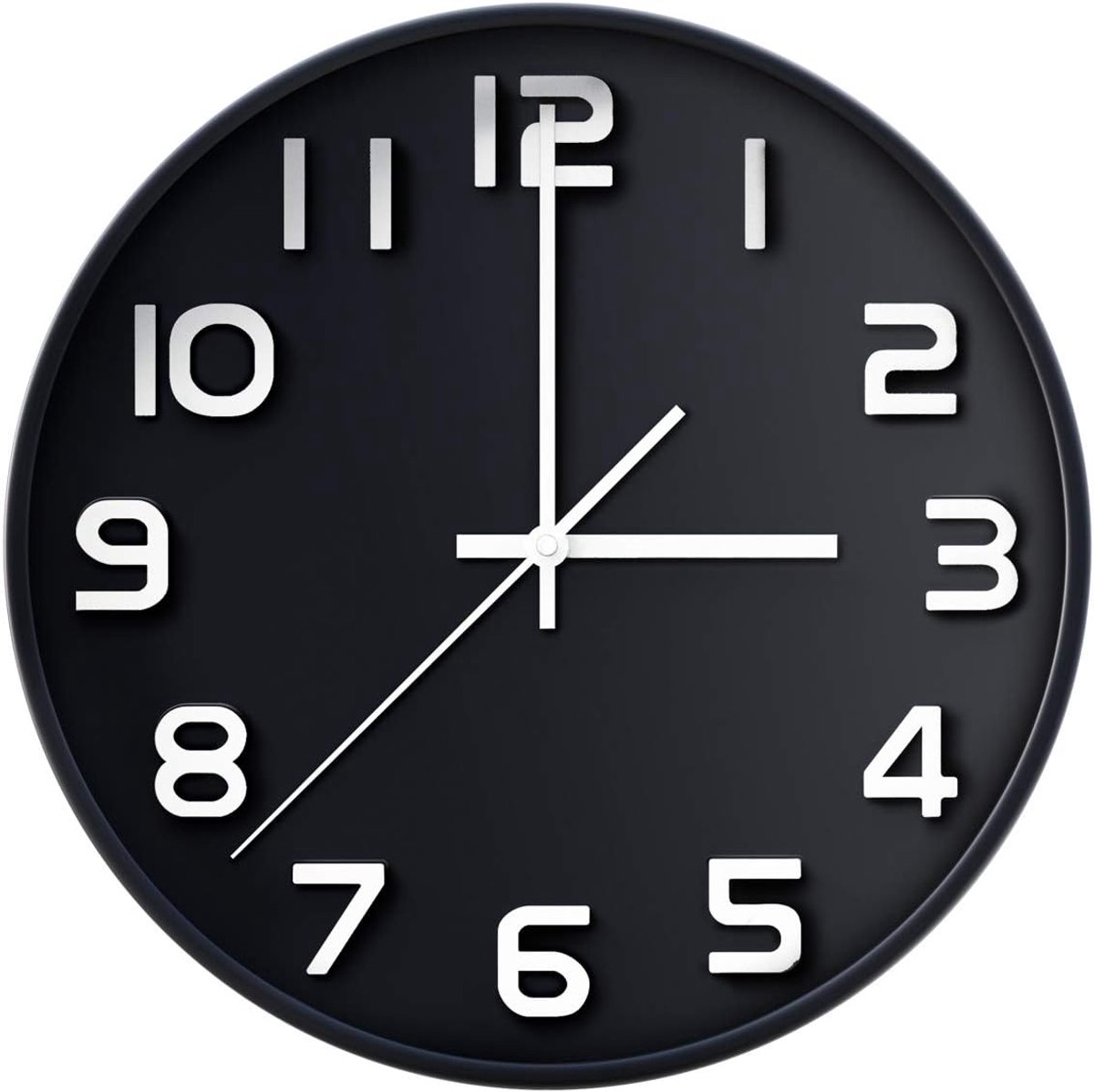 SnelShoppen - Wandklok 30 cm Zwart - Stille Quartz Klok, Eenvoudig Afleesbaar, Decoratieve Wandklok voor Thuis, Keuken, Kantoor en School