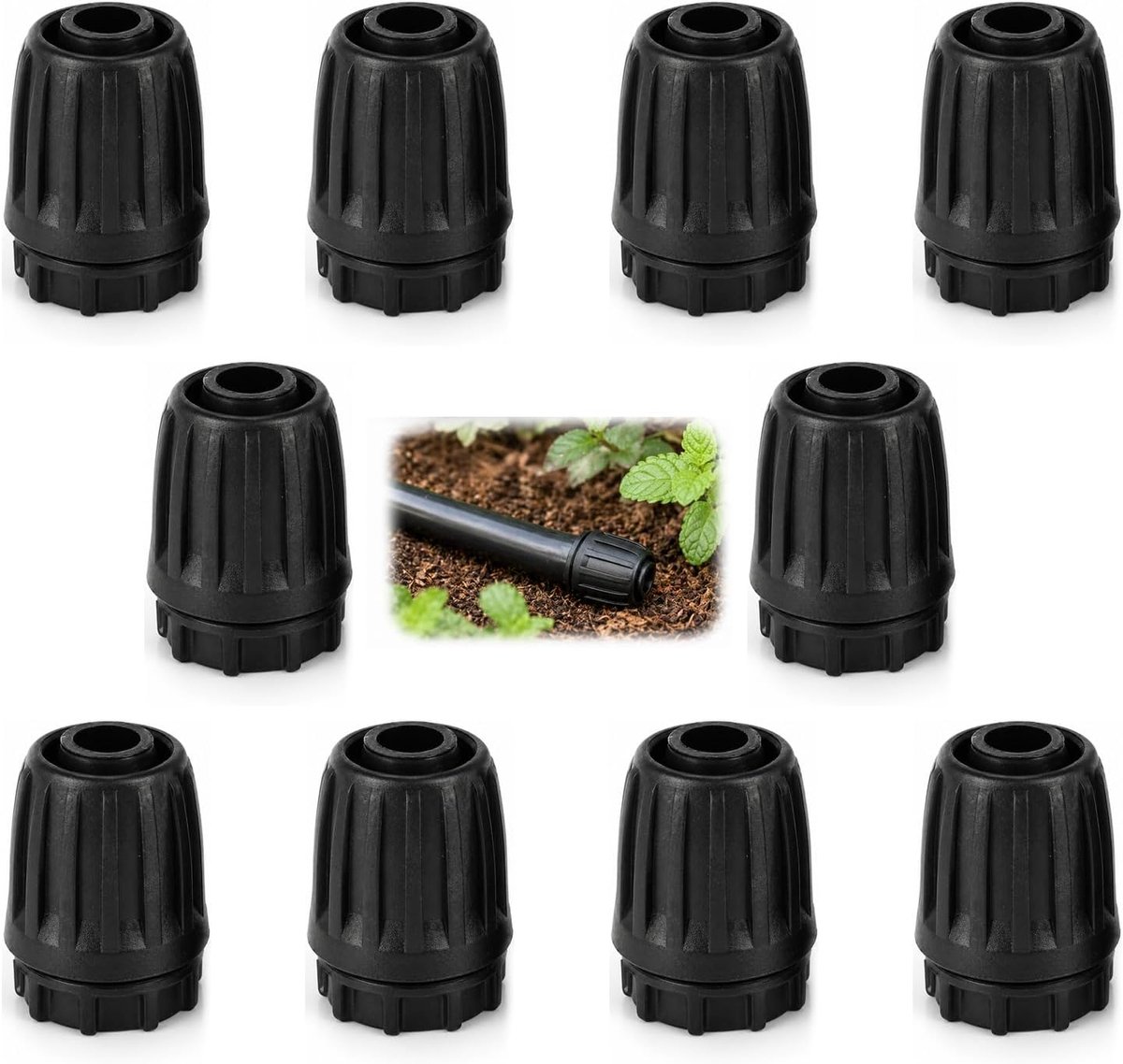 SnelShoppen - 10 Stuks Waterafsluiters, Drip Watering Connectoren voor 13mm Tuinslangen, Snelle Aansluitingen voor Micro Drip Systemen, Tuin en Landbo