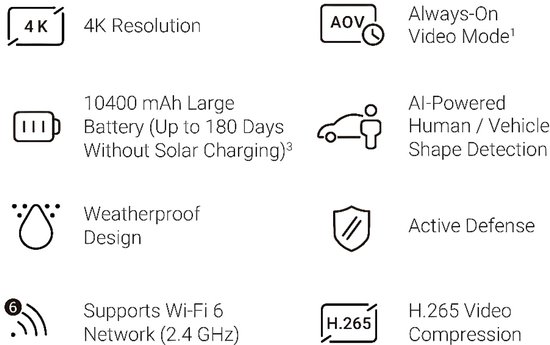 Ezviz EB5 - 4K Ultra HD - Solar Beveilingscamera - Gekleurd nachtzicht - Batterij - Bewegingsdetectie - Zwart van EZVIZ — afbeelding 5