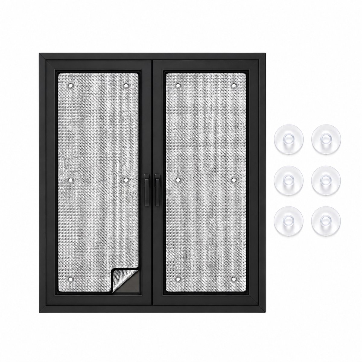 Thermische Raamfolie 70x100cm - Warmtewerende Aluminium Raamfolie met Zuignappen - Volledig Verduisterende Zonwerende Folie voor Ramen - UV-bescherming voor Thuis & Kantoor